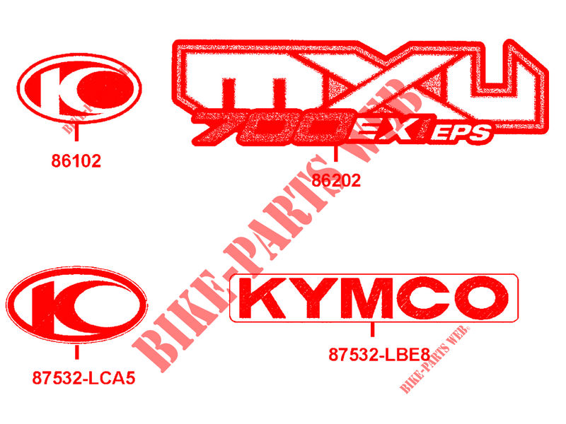 ADESIVI per Kymco MXU 700I EX EPS IRS 4T EURO II