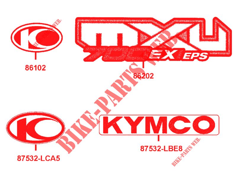 ADESIVI per Kymco MXU 700I EX EPS IRS 4T EURO 4