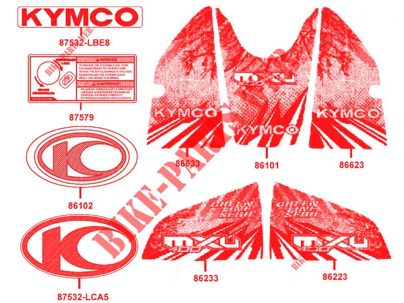 ADESIVI per Kymco MXU 400 IRS GREEN LINE 4T EURO II