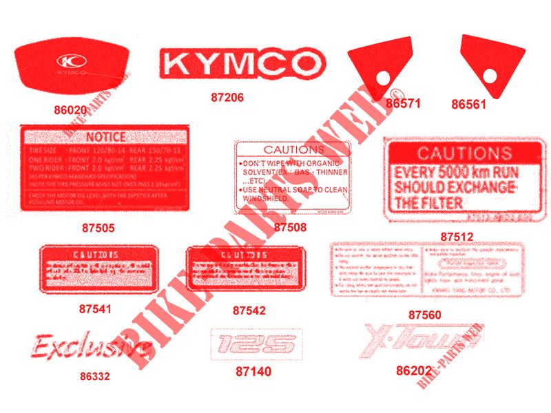 ADESIVI per Kymco XTOWN 125 I CBS EXCLUSIVE EURO 4