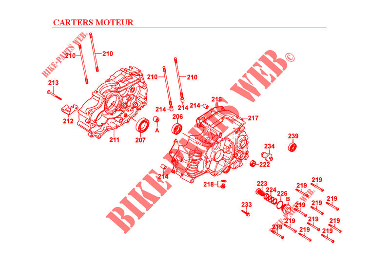 CARTER MOTORE per Kymco HIPSTER 125 2V 4T EURO I
