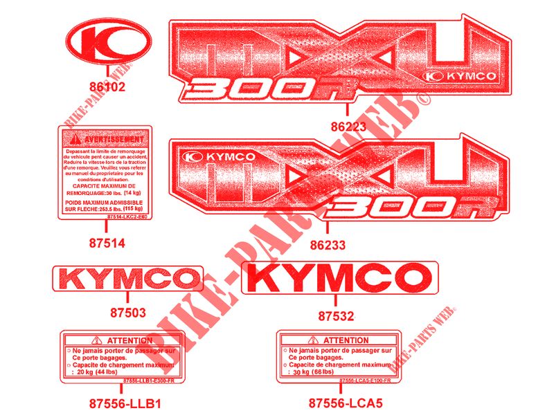 ADESIVI per Kymco MXU 300 R 4T EURO II