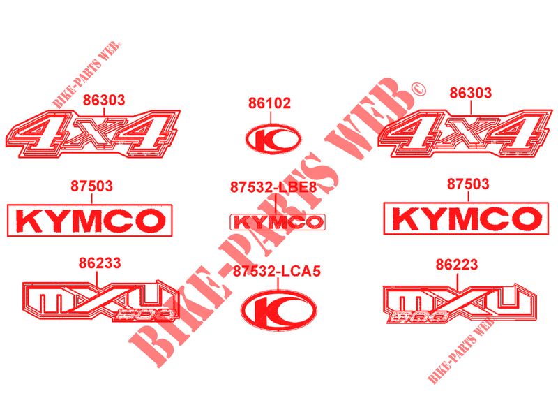 ADESIVI per Kymco MXU 500 2X4    4X4 4T EURO II