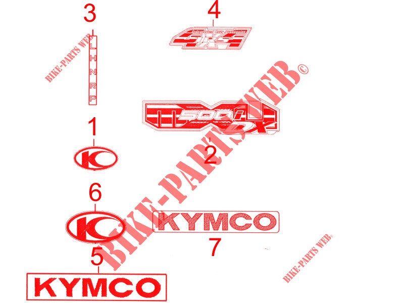 ADESIVI per Kymco MXU 500 DX IRS 4X4 INJECTION 4T EURO II